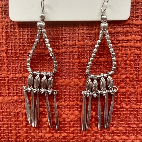 Banana Republic Aureus And Argent Silver Tiered Dangle Earrings NWT - Picture 1 of 9